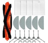 QASULER Lot de 16 pièces de rechange for aspirateur robot BPMIO B20: 1 brosse principale, 4 filtres HEPA, 5 chiffons de nettoyage et 6 brosses latérales. Kit de remplacement pour aspirateur