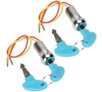 QASULER Lot de 2 interrupteurs d'allumage à 2 fils avec 4 clés marche/arrêt, for scooter électrique, vélo, scooter de mobilité, golf, voiturette, Razor, MX650 DR650, moto tout-terrain, cyclomoteur, ka