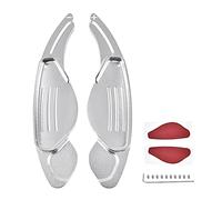 QASULER Lot de 2 palettes changement vitesse for volant voiture, en aluminium, for Range Rover, Evoque, Discovery Sport, for Jaguar, XF XE Poulie de renvoi de plateau de tondeuse à gazon(Silver)