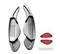 QASULER Lot de 2 palettes changement vitesse for volant voiture, en aluminium, for Range Rover, Evoque, Discovery Sport, for Jaguar, XF XE Poulie de renvoi de plateau de tondeuse à gazon(Grey)