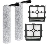 QASULER Lot de 4 filtres à brosse rotative for aspirateurs Tineco, Floor One Switch S6 et Stretch S6, 2 brosses principales et 2 filtres lavables Kit de remplacement pour aspirateur