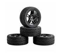 QASULER Lot de 4 pneus et Roues antidérapants, for HSP, for HPI, 1/10 1:10 on-Road Speed Car RC 905-8010 Ensemble de Roues de Course RC(905B-8010)