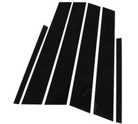 QASULER Lot de 6 garnitures couverture montant fenêtre porte voiture, for Fiat, Linea 2015-2023, aspect fibre carbone B Garniture de vitre de voiture(BLACK A-black)