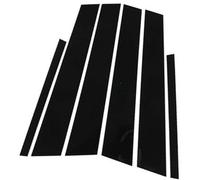 QASULER Lot de 6 Garnitures de Couverture de Montant de fenêtre de Porte de Voiture, for Kadjar 2016-2023, Aspect Fibre de Carbone B Garniture de Montant de fenêtre de Voiture(Black A-Black)