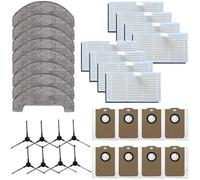 QASULER Pièces de rechange complètes for aspirateur robot MONSGA MS1 MAX, comprenant filtres, serpillières, sacs à poussière et brosses latérales. Kit de remplacement pour aspirateur