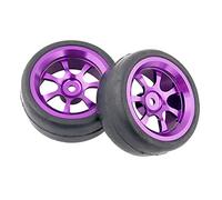 QASULER Pneus en Caoutchouc de Roue Aluminium, for HSP, for HPI, Voiture Route 1:10 RC 107P-6017-107P-8014 Ensemble de Roues de Course RC(107P-6018)