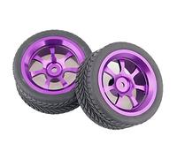 QASULER Pneus en Caoutchouc de Roue Aluminium, for HSP, for HPI, Voiture Route 1:10 RC 107P-6017-107P-8014 Ensemble de Roues de Course RC(107P-6085)