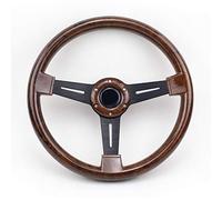 QASULER Wooden Styling 14inch 350mm Flat Sport Racing Steering Wheel Poulie de renvoi de plateau de tondeuse à gazon