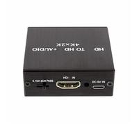 QASVOU Extracteur vidéo 4K x 2K, convertisseur Compatible HDMI vers 3,5 mm, Adaptateur répartiteur de Sortie stéréo Optique SPDIF