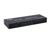 QASVOU Répartiteur 4K 60 Hz 4 x 2 entrées/4 Sorties, Compatible HDMI, extracteur 2.0 2 x 4 1080p for DVD, PC vers téléviseur(2X4)