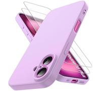 Qasyfanc Coque Compatible avec iPhone 16 Plus et 2 Pièces Verre Trempé, [Protection Caméra] [Douce Microfibre] Antichoc Souple TPU Bumper Protection iPhone 16 Plus Housse 6.7" -Rose Vif