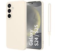 Qasyfanc Coque pour Samsung Galaxy S24 / S25 5G, Housse de Protection Antichoc Etui Samsung Galaxy S24 / S25 5G Housse Silicone Ultra-Mince avec Couche Intérieure en Fibre, Mince, Douce, Blanc