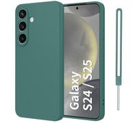 Qasyfanc Coque pour Samsung Galaxy S24 / S25 5G, Housse de Protection Antichoc Etui Samsung Galaxy S24 / S25 5G Housse Silicone Ultra-Mince avec Couche Intérieure en Fibre, Mince, Douce, Vert