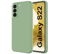 Qasyfanc Coque Protection Caméra pour Samsung Galaxy S22, Coque Samsung S22 5G Silicone, Housse de Protection Antichoc, Mince, Souple, Élégante - Vert Sauge