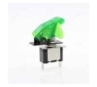 QASYKSLQ Interrupteur à bascule LED lumineux pour voiture, bateau, camion, avec couvercle de protection, vert, 12 V 20 A