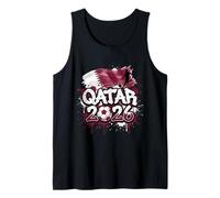 Qatar 26 Fan Paint Splash Drapeau Qatari Graffiti Art Débardeur
