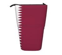 Qatar Flag Trousse à crayons extensible en tissu Oxford multi-design réglable en hauteur