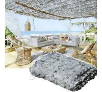 QATGQBCF Filet De Camouflage Gris 3x5M 7x8M 9x10M, Filet Camouflage Écran De Confidentialité Filet D’Ombre, Imperméable Anti-UV Résistant pour Chasse, Camping, Véhicule Et Terrasse(5.0x6.0m)