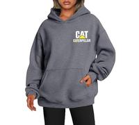 QATOBI Femme Sweat à Capuche Ca.ter-Pillar, Chic Sweatshirt à Capuche, Hoodie Jacket Chaud Automne Hiver, Classique Sweat(Grey1,M)