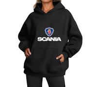 QATOBI Sweatshirt pour Femme SC.an.IA, Sweatshirt Hiver, Sweat à Capuche pour Sport Fitness Outdoor, Classique Sweat(Black,XXL)