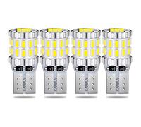 QAUBEN 194 Ampoules LED CanBus T10 Ampoules LED Blanc 3014 Chips T10 W5W 168 2825 Ampoules LED pour feux de position latéraux de plaque d'immatriculation Dome Map Door Courtoisy Lumières 12-24V (4pcs)