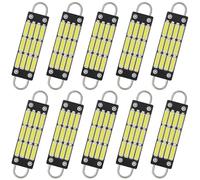 QAUBEN Ampoule LED 44 mm 561 à boucle rigide blanc puces 7020 12 SMD éclairage de courtoisie pour intérieur de voiture, plafonnier portières latérales 211-2, 212-2, 214-2, 562, 567, 564 12V 1W (10pcs)