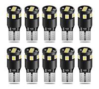 QAUBEN Canbus 194 Ampoule LED T10 168 2825 W5W Lumière LED 12V 9SMD 2835 Chipset Ampoule LED Voiture Intérieur Dôme Carte Porte Courtoisie Plaque D'immatriculation Lumières 6000K Blanc (Paquet de 10)