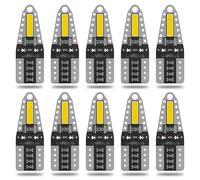 QAUBEN CanBus 194 W5W Ampoule LED 175 168 2825 T10 Wedge 7020 Chipsets Car Interior Side Marker Map Dome Trunk Door Courtoisy Number Plate Lumières 6000K Blanc DC 12V 2.3W (Lot de 10)