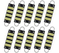 QAUBEN Festoon 44 mm 1,73" 4014 20-SMD Boucle rigide Super Bright Blanc 561 562 567 564 Ampoules LED pour intérieur de voiture Carte Dôme Courtoisie Marchepied Lumières 6000-6500 K 12 V 1 W, Lot de 10