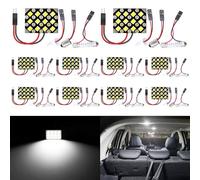 QAUBEN Lot de 10 ampoules LED 2835 12 SMD blanc froid pour plafonnier éclairage de lecture de carte pour voiture DC 12V avec adaptateurs T10/BA9S/Festoon