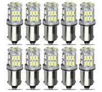 QAUBEN Lot de 10 ampoules LED Canbus BA9 BA9S 53 57 1895 64111 12 V, puces 30 SMD extrêmement lumineuses, blanc 6 000 K, pour éclairage de courtoisie des portes latérales, éclairage de carte 0,72 W