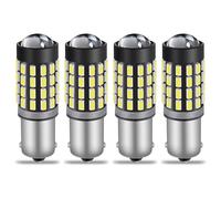 QAUBEN Lot de 4 ampoules LED BA9S 12-24 V Super lumineuses 540 lm 3014 54 SMD Chipset 6 000 K Blanc LED avec projecteur pour éclairage intérieur de voiture, éclairage de courtoisie, éclairage de carte