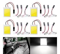QAUBEN Lot de 4 Lampes LED COB 24 SMD Super Blanches pour intérieur de Voiture éclairage de Toit plafonnier boîtier en Aluminium avec adaptateurs BA9S T10 et Festoon (DC-12V)