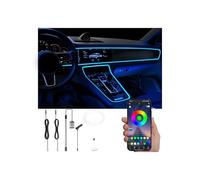 QAUBEN Voiture éclairage ambiant Fibre Optique 64 Couleurs Musique Son Actif avec APP contrôle Voiture décoratif kit d'éclairage de l'atmosphère DC 12V 1W 3m