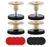 Qaum Lot de 4 pieds réglables en hauteur de 33 à 40 mm - Pieds réglables - Pieds de meuble avec coussinets anti-rayures et accessoires de montage pour armoire, pieds de lit, canapés, tables, autres
