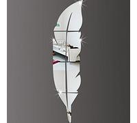 Qaurora Moderne Bricolage Feather Miroir Autocollants muraux Autocollants 3D Autocollants Home Living Peintures murales 48 x 12 pouces (120 x 30 cm) (Droite)