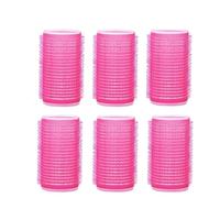 QAUUCP Bigoudis Auto-agrippants sans Chaleur, 6 pièces, bigoudis sans Chaleur, Frange de Cheveux, Volume, Crochet et Boucle Auto-adhésifs, Outils de Coiffure DIY Bigoudis Cheveux(Rose Red,3.0cm)
