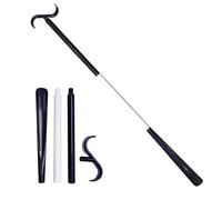 QAUUCP Chausse Pied Long Chausse-pied professionnel amovible en plastique, 88 cm, pratique et multifonctionnel, for porter des chaussettes, vêtements chaussures(Black White)