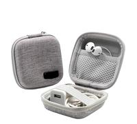 QAUUCP Étanche Sac de Câble de Voyag Mini Sac de Rangement Portable à Coque Rigide for Gadgets numériques, étui Chargeur d'écouteurs Bluetooth, câble données, boîte d'organisation Disque U(Gray-S)