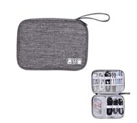 QAUUCP Étanche Sac de Câble de Voyag Organisateur de câbles Voyage Portable, Sac Rangement, Organisateur d'accessoires électroniques numériques étanches for Prise Chargeur USB(1 Layer Grey-S)