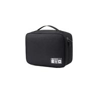 QAUUCP Étanche Sac de Câble de Voyag Organisateur électronique numérique étanche Multifonctionnel de Grande capacité, Sac Rangement Voyage for Fil Casque, Chargeur Ligne données USB(Black)