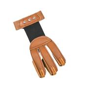 QAUUCP Gants de tir à l'arc en Cuir 3 Doigts Tirer Arc tir à l'arc protéger Gant flèche en Cuir Gants de Accessoires Plein air(Brown)