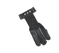 QAUUCP Gants de tir à l'arc en Cuir 3 Doigts Tirer Arc tir à l'arc protéger Gant flèche en Cuir Gants de Accessoires Plein air(Black)