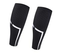 QAUUCP Manchon Compression Mollet 1 paire de manchons Compression for mollets, attelles tibia, chauffe-jambes, basket-ball, gymnastique, course à pied, Football, cyclisme(Black,M)