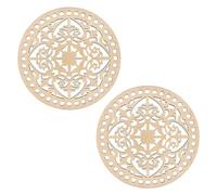 QAUUCP Panier en Bois Fond Lot de 2 paniers Creux en Bois à Faire soi-même, for Tricoter, des, Tisser, etc(Color 1)