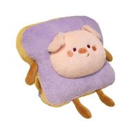 QAUUCP Peluche Chauffe-Main Coussin en Peluche for Pain grillé, Kawaii, Nourriture, Cochon, Lapin, Renard, Toast, poupée Douce, Chauffe-Mains, décoration de la Maison(33cm Pig)