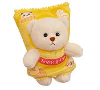 QAUUCP Peluche Chauffe-Main Pack de Chips Pommes Terre créatif Dessin animé Lina Bear Panda Chauffe-Mains Oreiller 2 en 1 Mignon Ours(Yellow Bear)