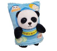 QAUUCP Peluche Chauffe-Main Pack de Chips Pommes Terre créatif Dessin animé Lina Bear Panda Chauffe-Mains Oreiller 2 en 1 Mignon Ours(Blue Panda)