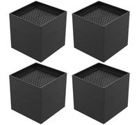 QAUUCP Rehausseur Pieds de Lit 4Pcs Bed Risers Adjustable Furniture Support Non Slip Heavy Duty Table Chair Sofa Cabinet Legs Frame Riser Raising Stackabl