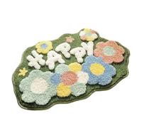QAUUCP Tapis de Forme irrégulière Tapis floqué à Motifs de forêt Montagne | Paillasson moderne à fleurs, tapis de salle de bain, en peluche haute et basse, tapis de chevet irrégulier(Happy Garden)